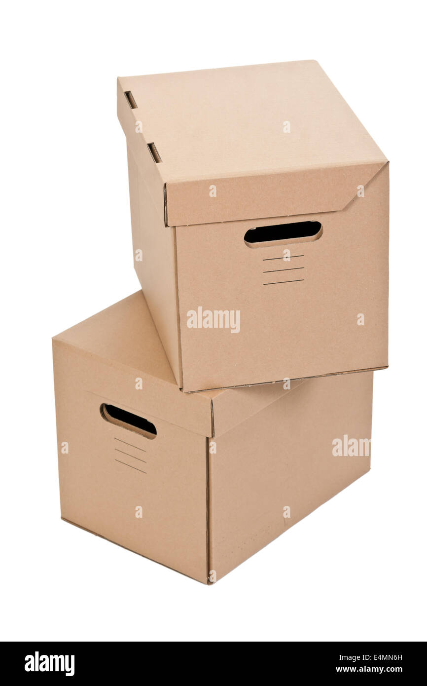 Due scatole di cartone Foto stock - Alamy