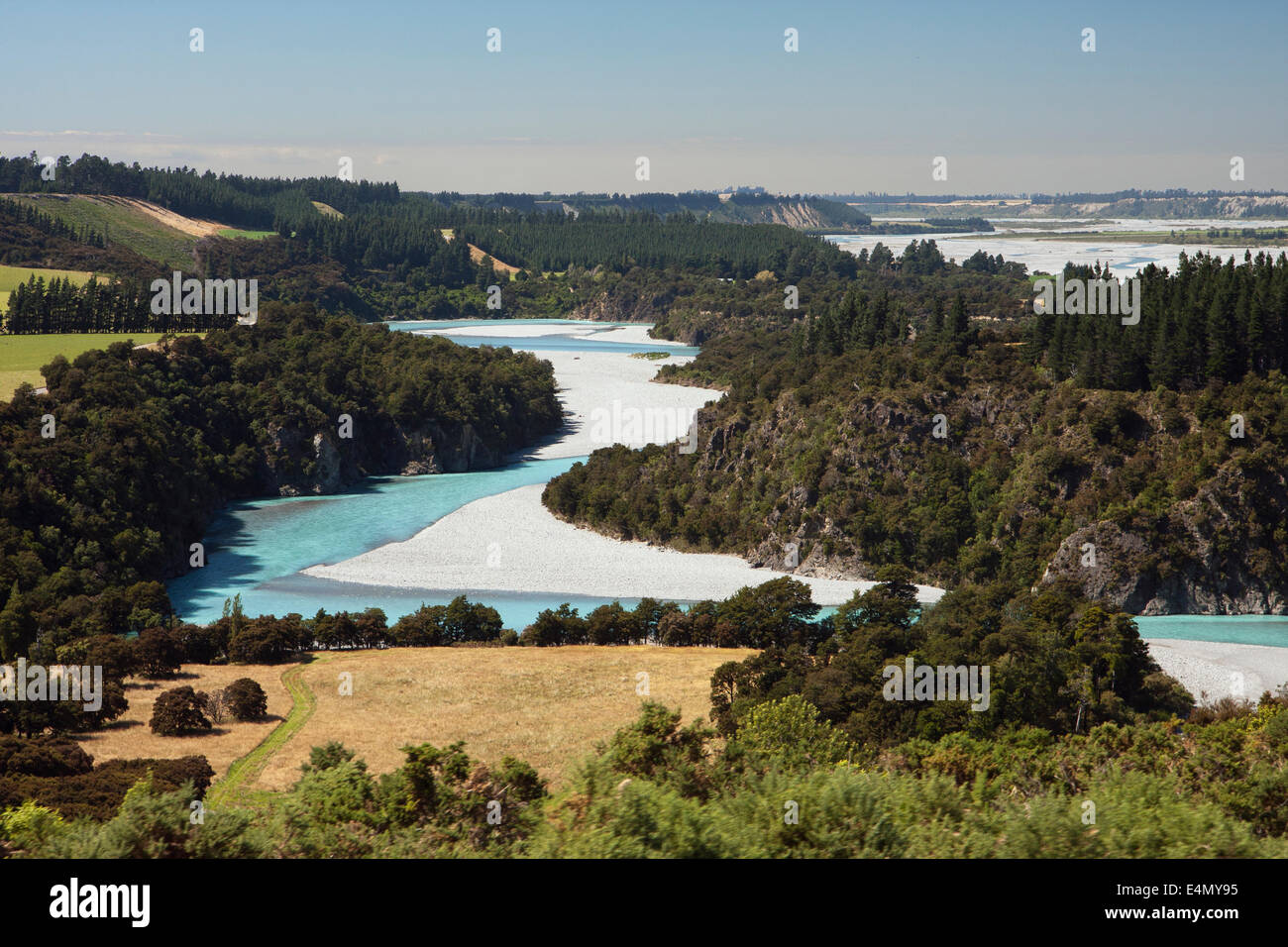 Vista sul fiume Waimakariri Foto Stock