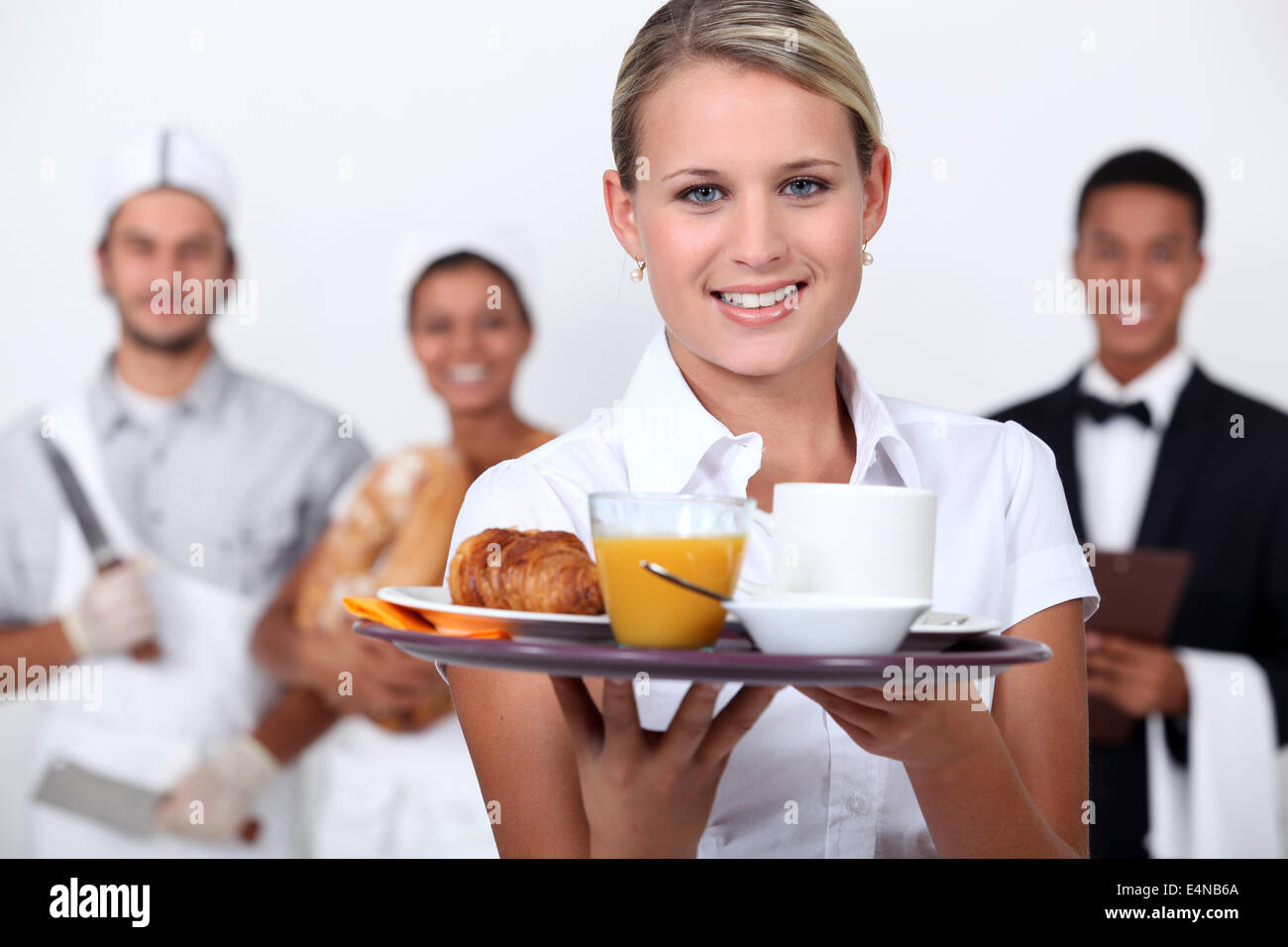 Il personale del ristorante. Foto Stock