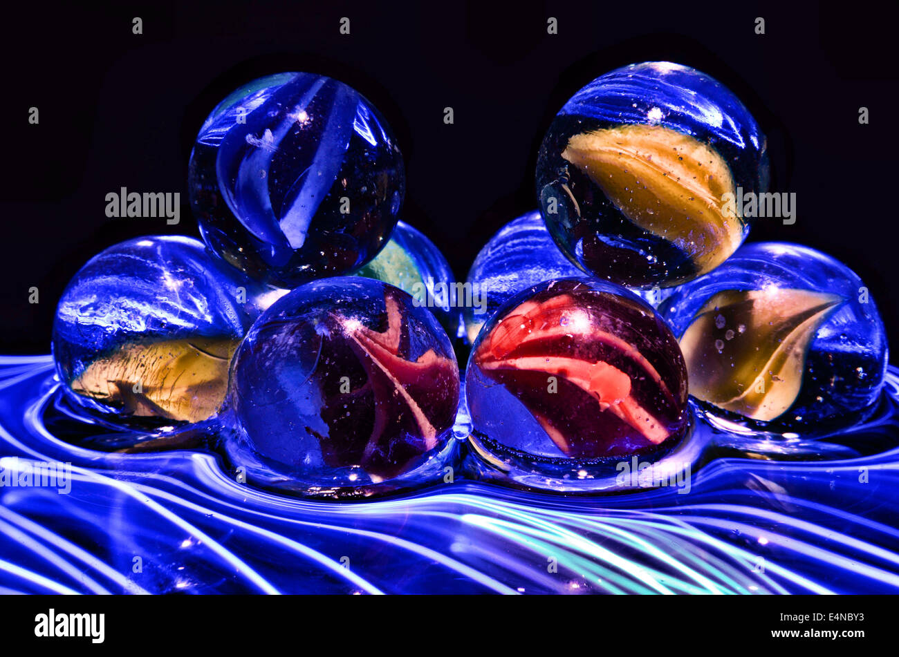Marmi colorati con diversi effetti di illuminazione Foto Stock
