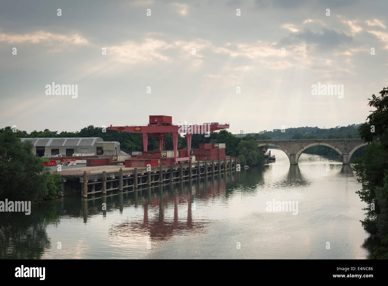 "Impressionisti storia' all'interno del parco naturale di l'ile saint-denis, northen sobborgo parigino, Francia. Foto Stock