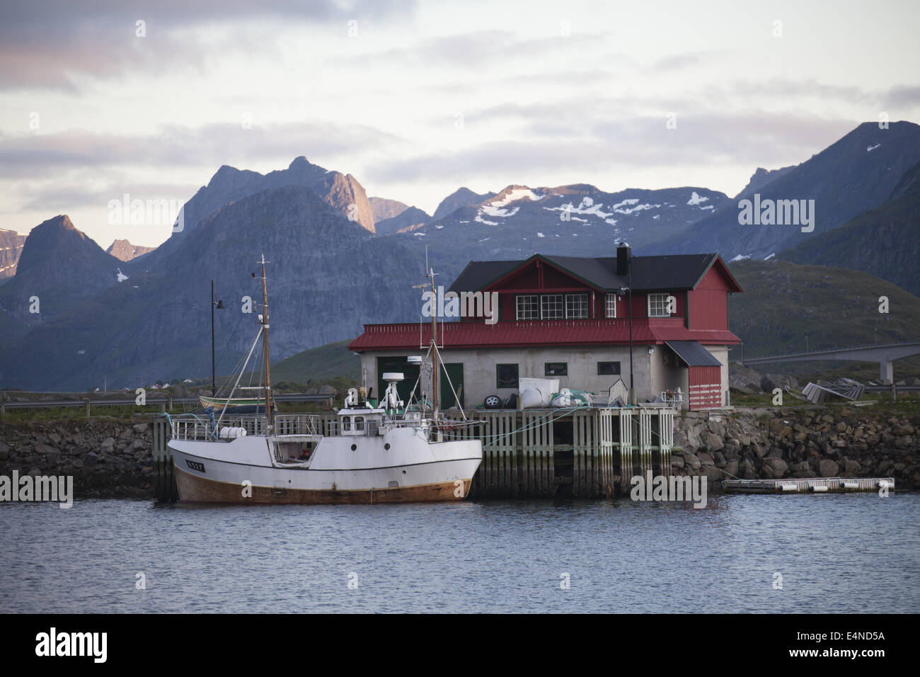 La pesca cutter in Ramberg, Norvegia Foto Stock