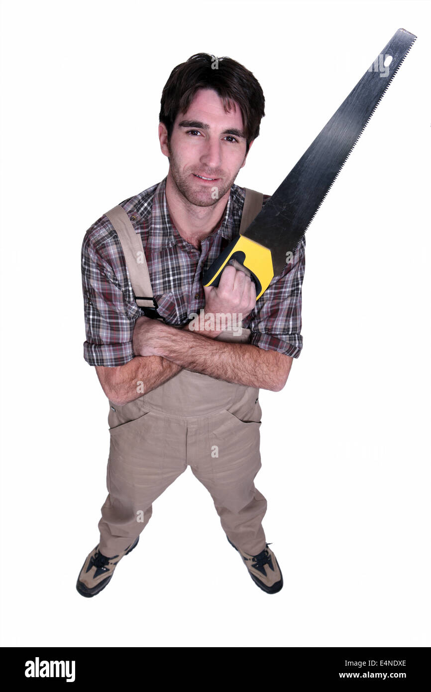 Artigiano in possesso di un visto Foto Stock