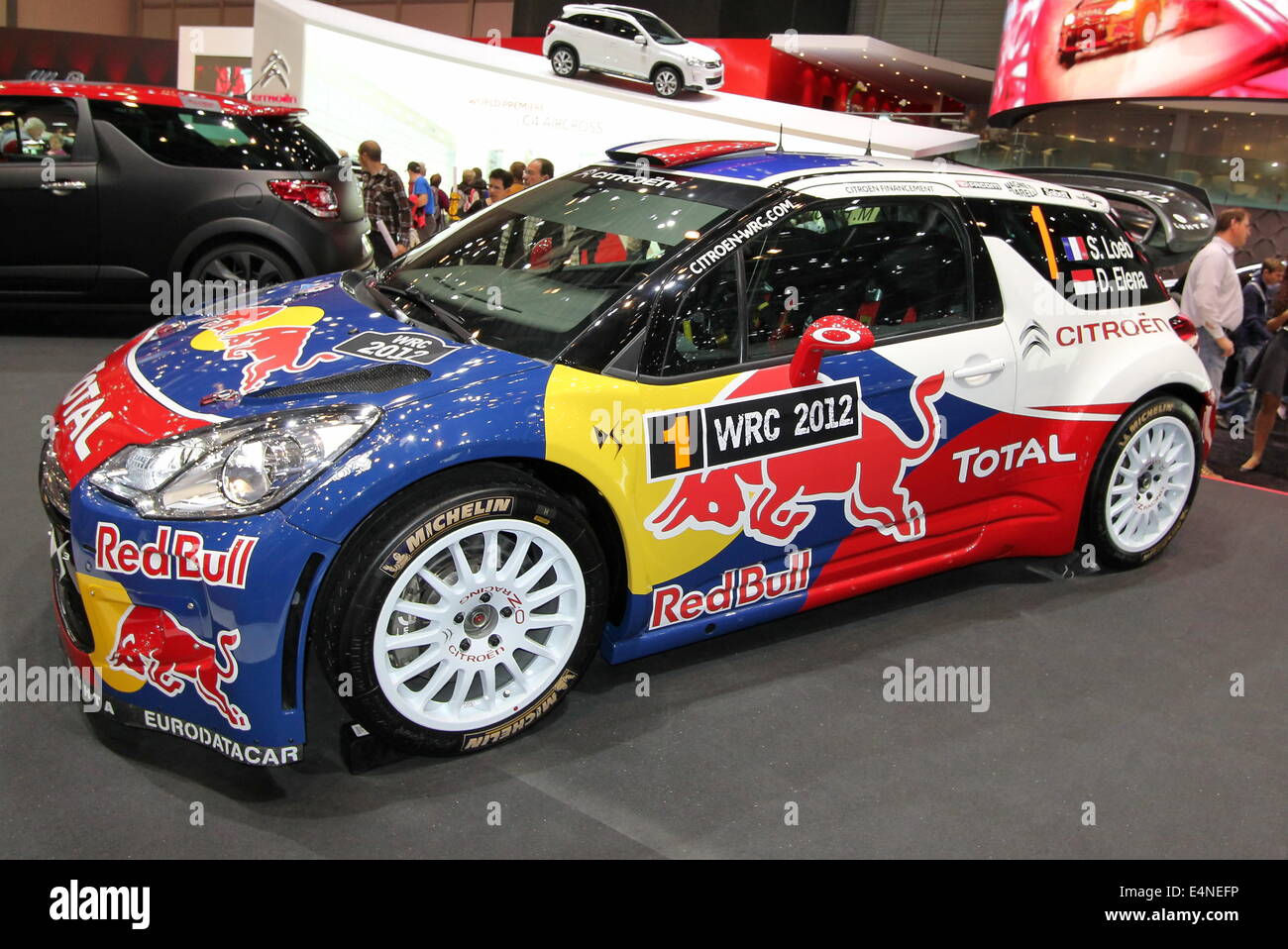 Loeb e Elena rallye Citroen DS3 WRC Foto Stock