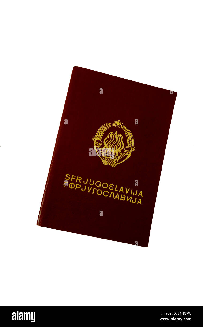 Ex Iugoslavia passaporto documento di viaggio Foto Stock