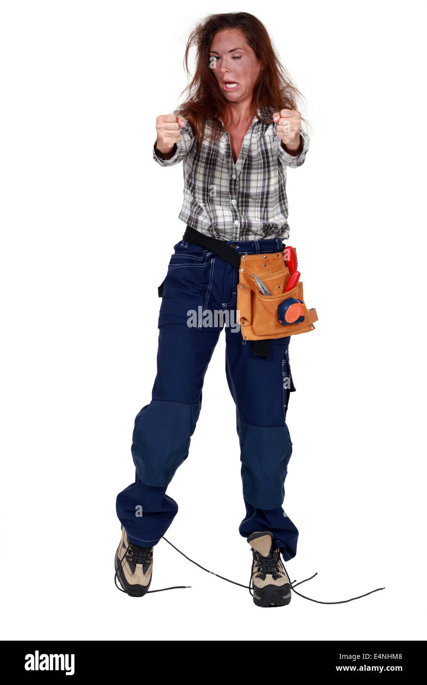 Elettricista femmina Foto Stock