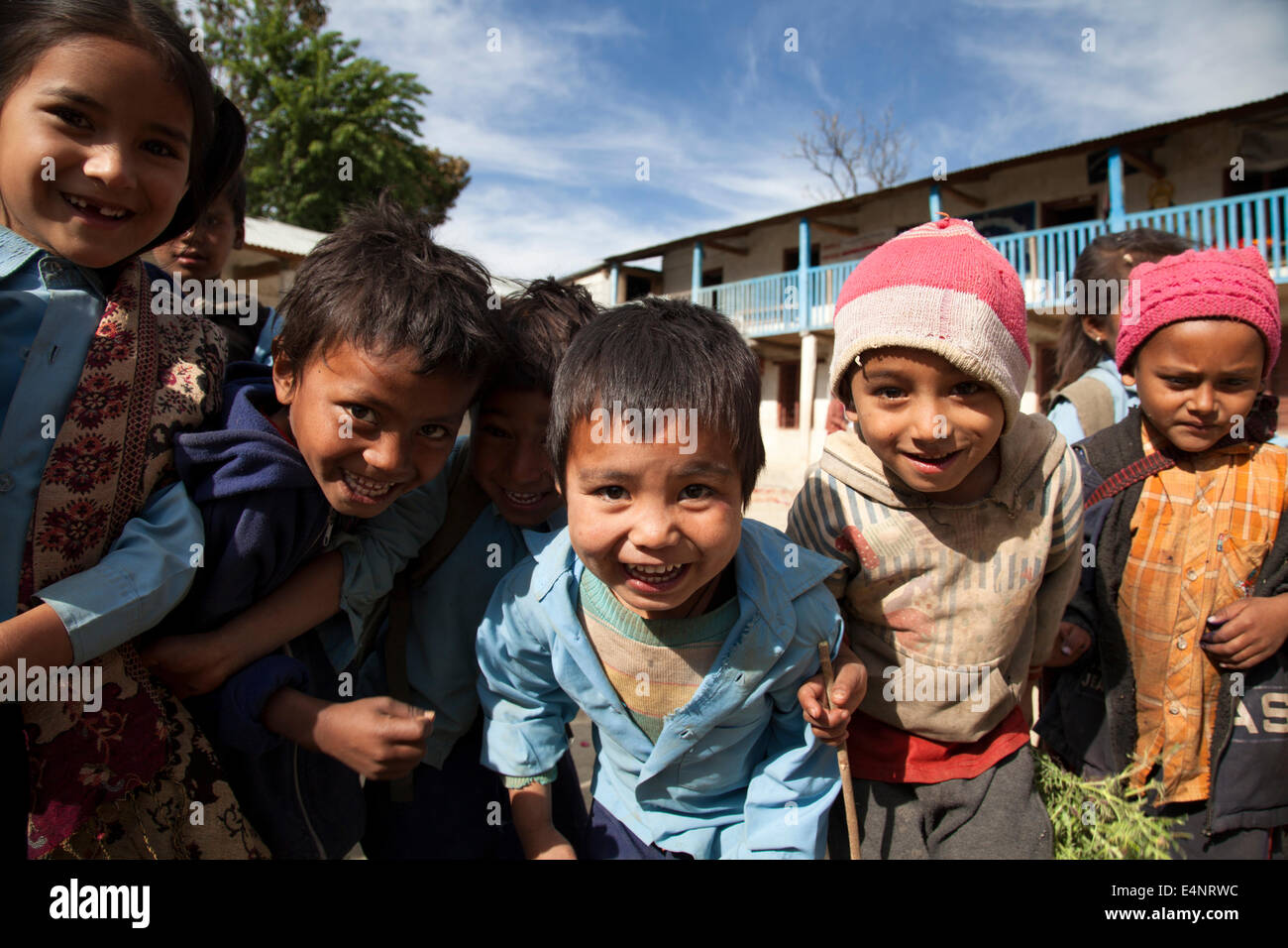 La scuola dei bambini, Distretto di Myagdi, Nepal Foto Stock