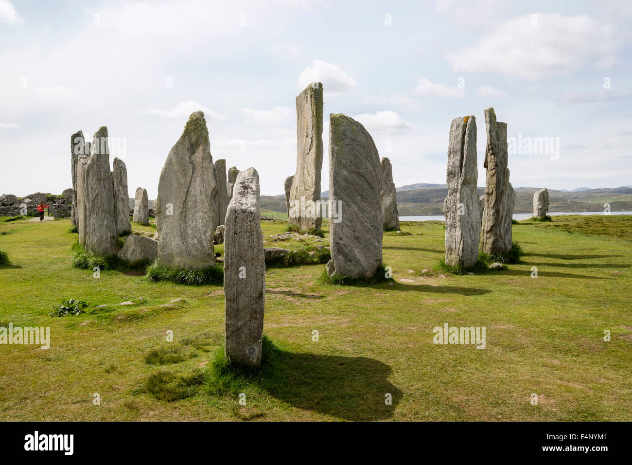 Callanish cerchio di pietra del neolitico pietre permanente da 4500 BC Calanais isola di Lewis Ebridi Esterne Western Isles della Scozia UK Foto Stock