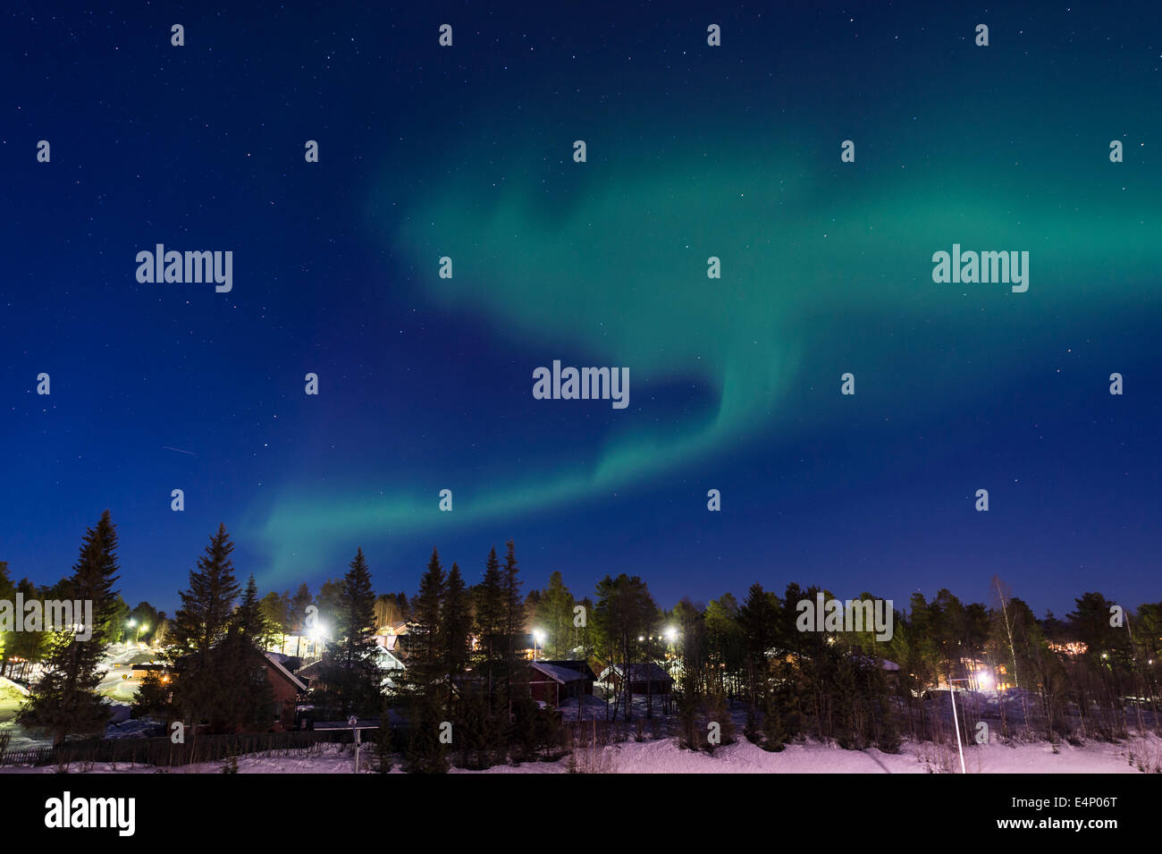 Nordlicht (Auroa borealis), Gaellivare, Norrbotten, Lappland, Schweden Foto Stock