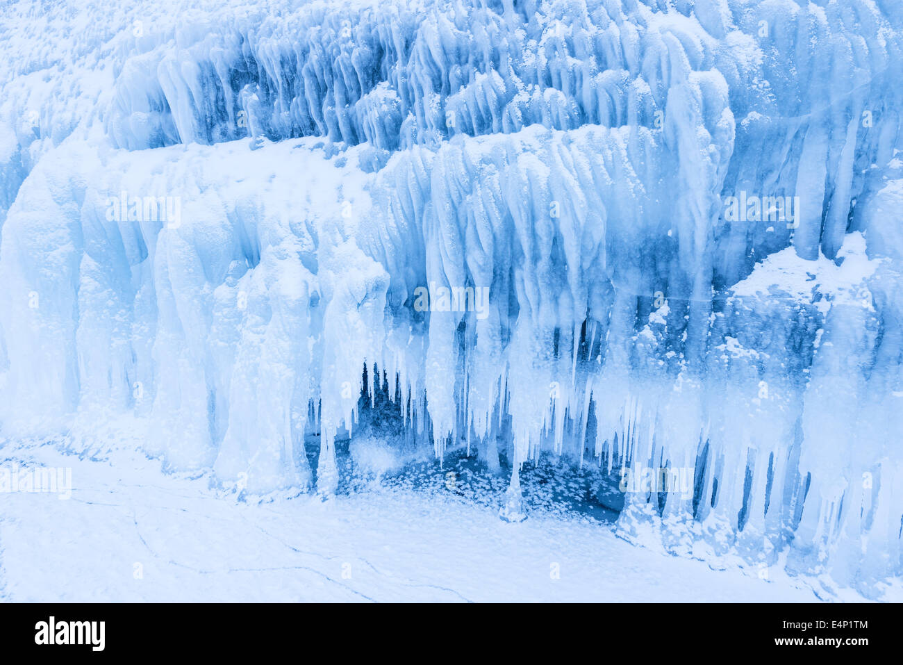 Eisstrukturen am vedere Tornetraesk, Norrbotten, Lappland, Schweden, Foto Stock