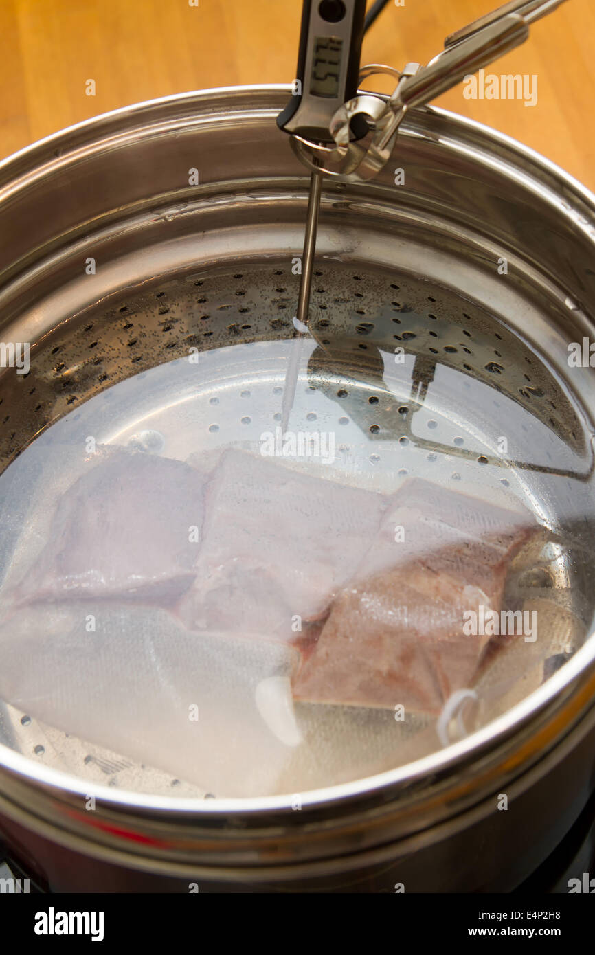 Cottura Sous-Vide Foto Stock