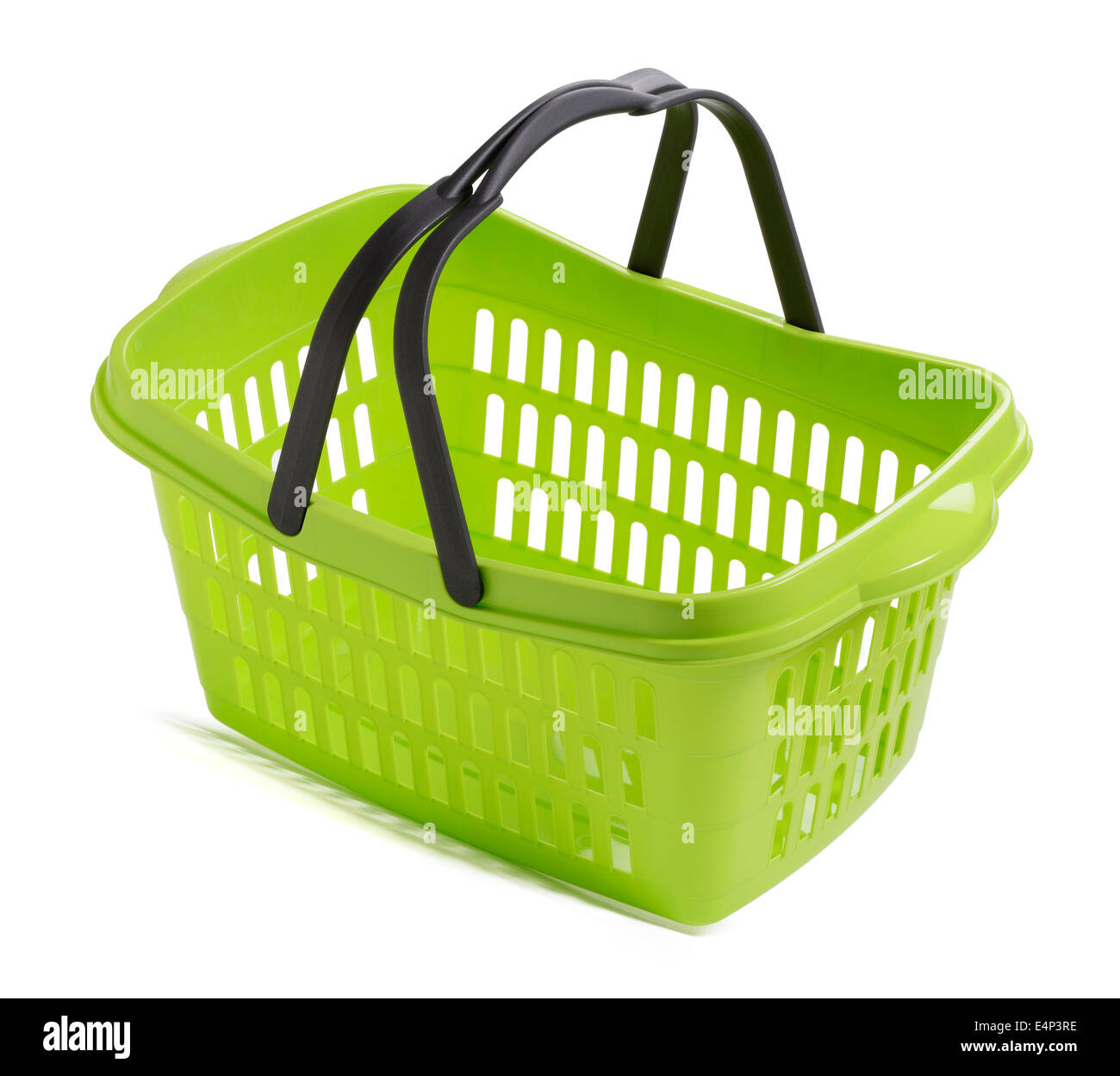 In plastica verde supermercato Shopping basket Foto Stock