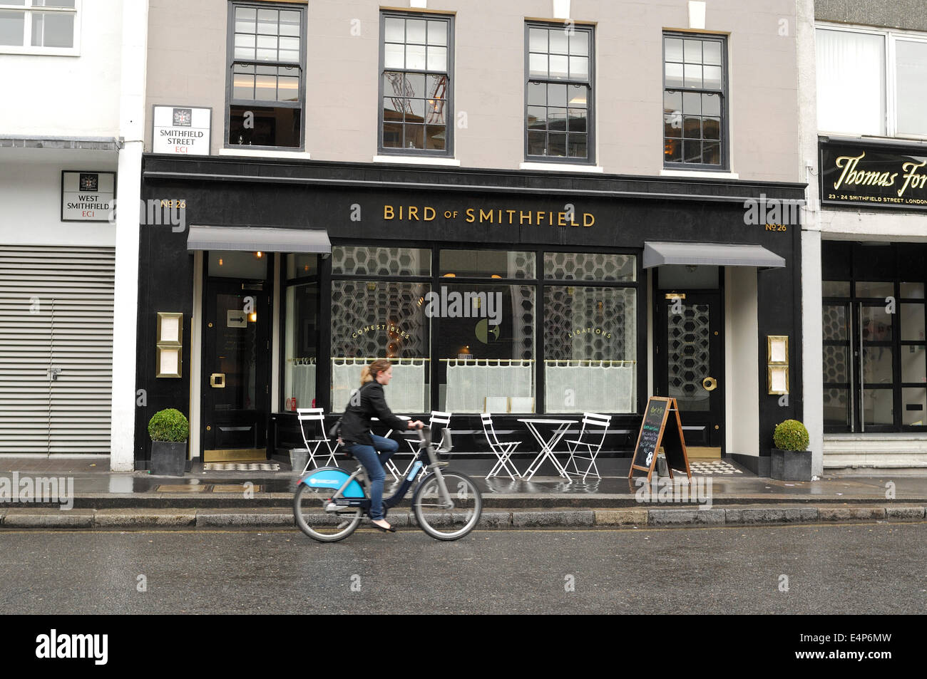 Ciclista & Bird di Smithfield ristorante, in SMITHFIELD, Londra Foto Stock