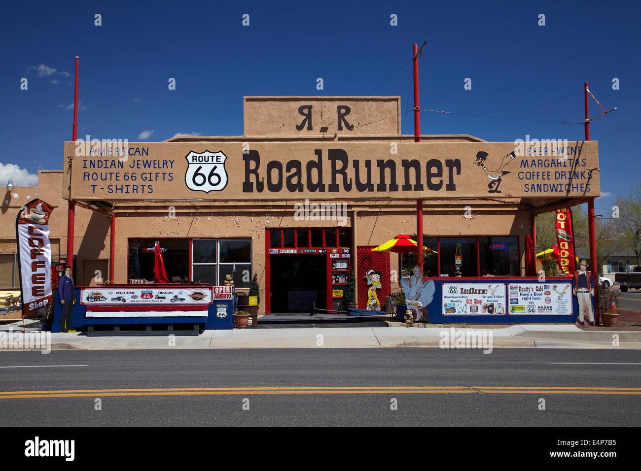 Roadrunner shop, Seligman, storico U.S. Route 66, Arizona, Stati Uniti d'America Foto Stock