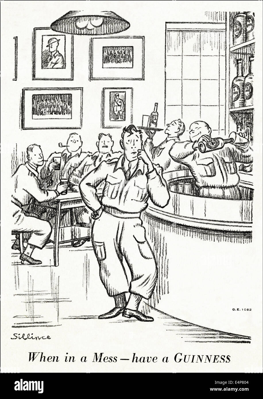 1940s annuncio per Guinness nella rivista britannica datata marzo 1942 Foto Stock