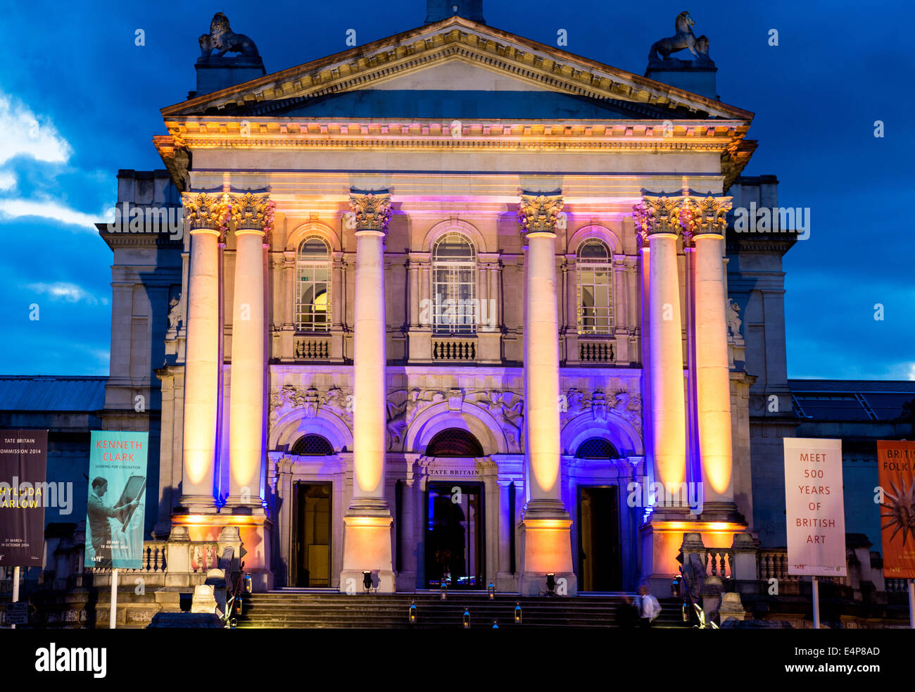 La Tate Britain notte London REGNO UNITO Foto Stock