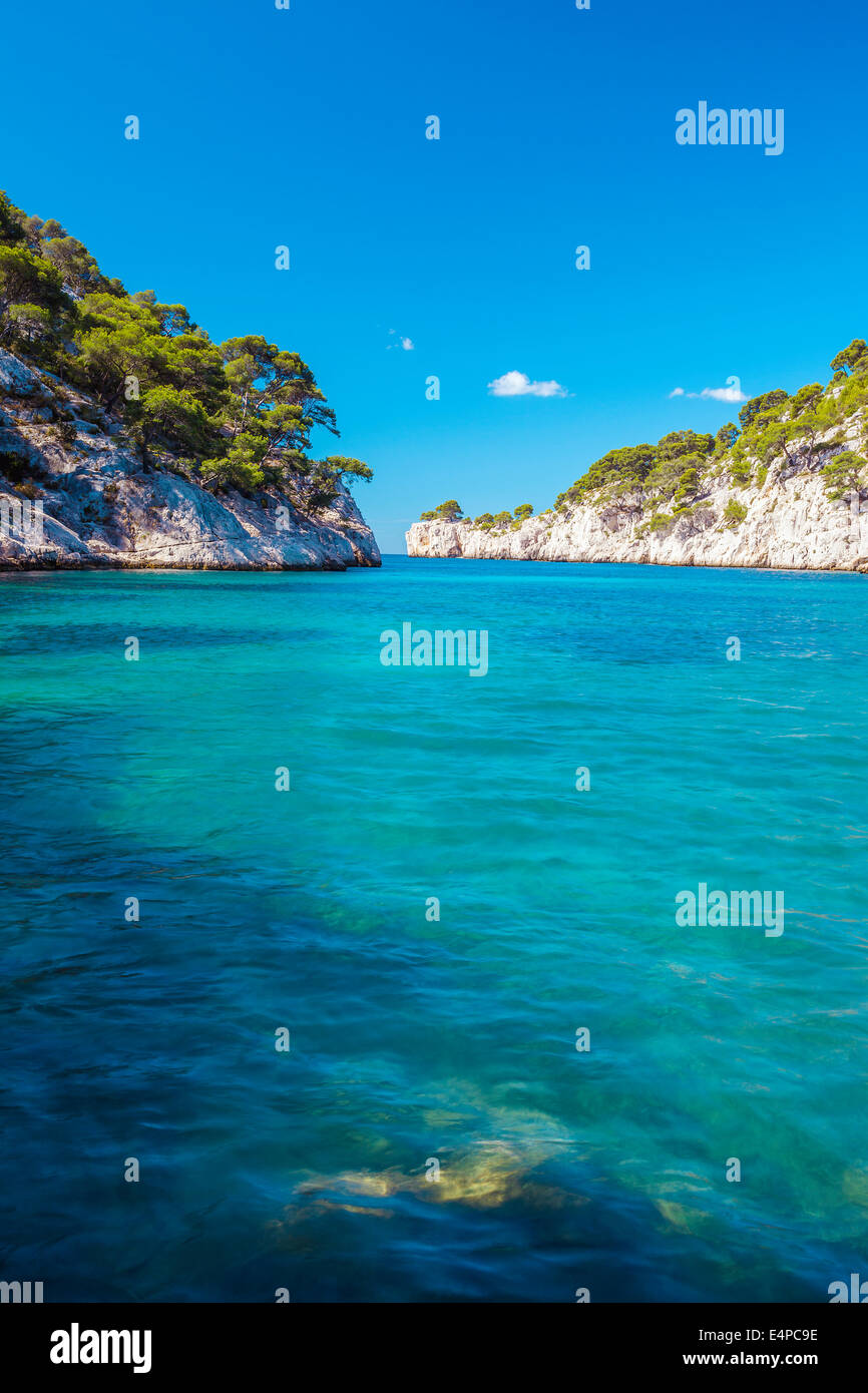 Calanques di Port pin in Cassis, Francia Foto Stock