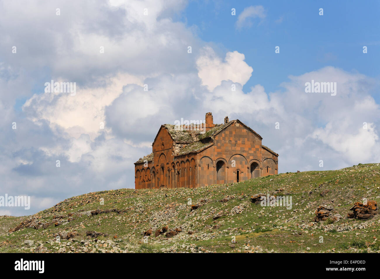 Cattedrale di Ani, ex capitale armena Ani, Kars, Via della Seta, Anatolia Orientale Regione, Anatolia, Turchia Foto Stock