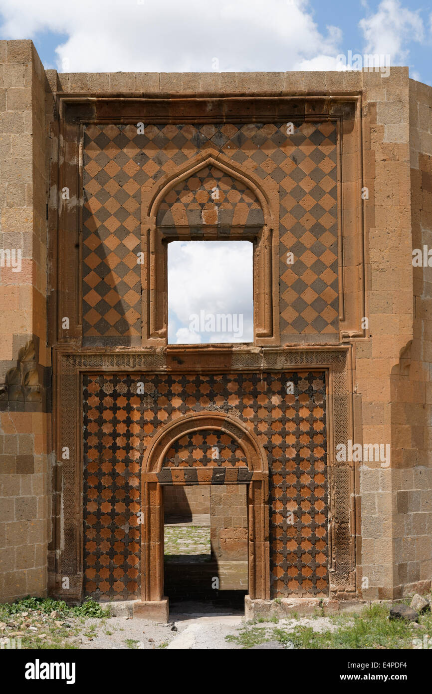 Palazzo del Sultano Sultan Sarayi, rovinato antica capitale armena di Ani, Kars, Via della Seta, Anatolia Orientale Regione, Anatolia Foto Stock