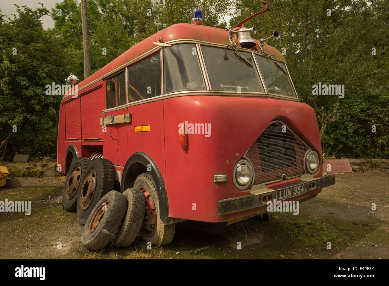 Vecchio camion dei pompieri Foto Stock