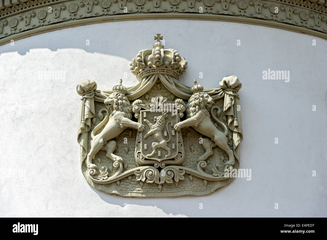 Stemma dei Duchi di Nassau in Wiesbaden City Palace, Wiesbaden, Hesse, Germania Foto Stock