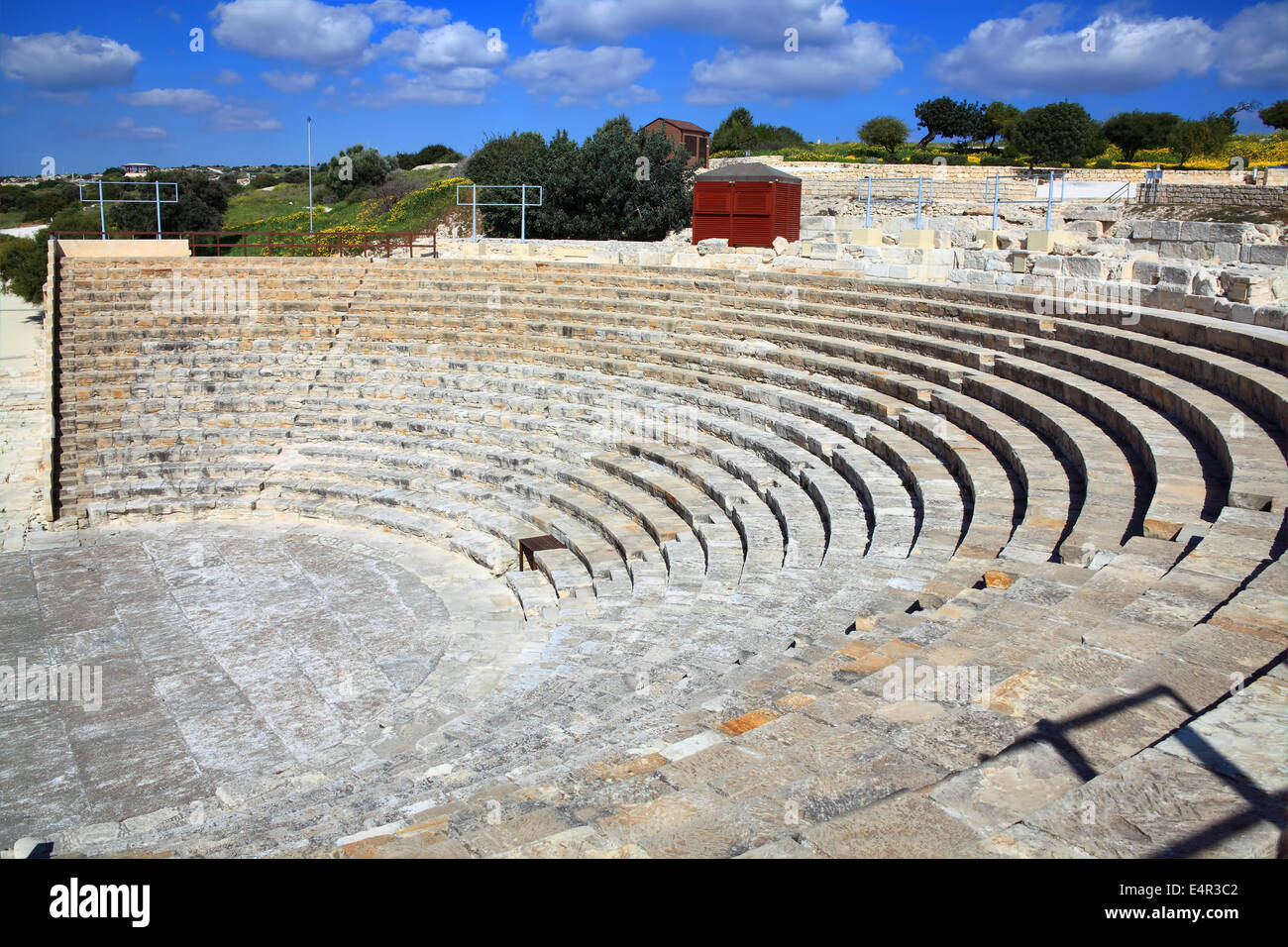 Il II secolo A.C. Anfiteatro greco-romana a Kourion vicino a Limassol a Cipro del Sud Foto Stock
