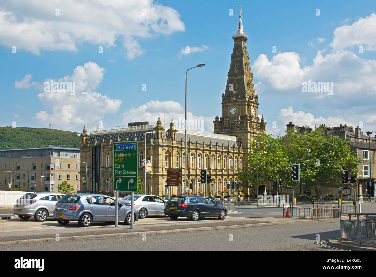 Municipio di Halifax, West Yorkshire, Inghilterra, Regno Unito Foto Stock
