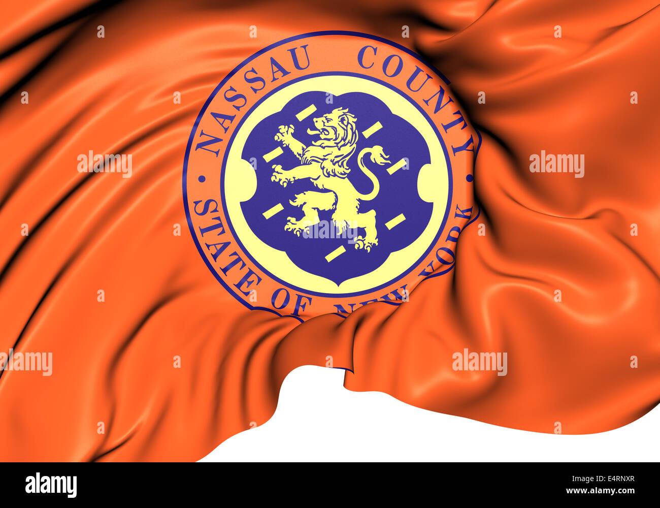 Bandiera di Nassau County, Stati Uniti d'America. Close up. Foto Stock