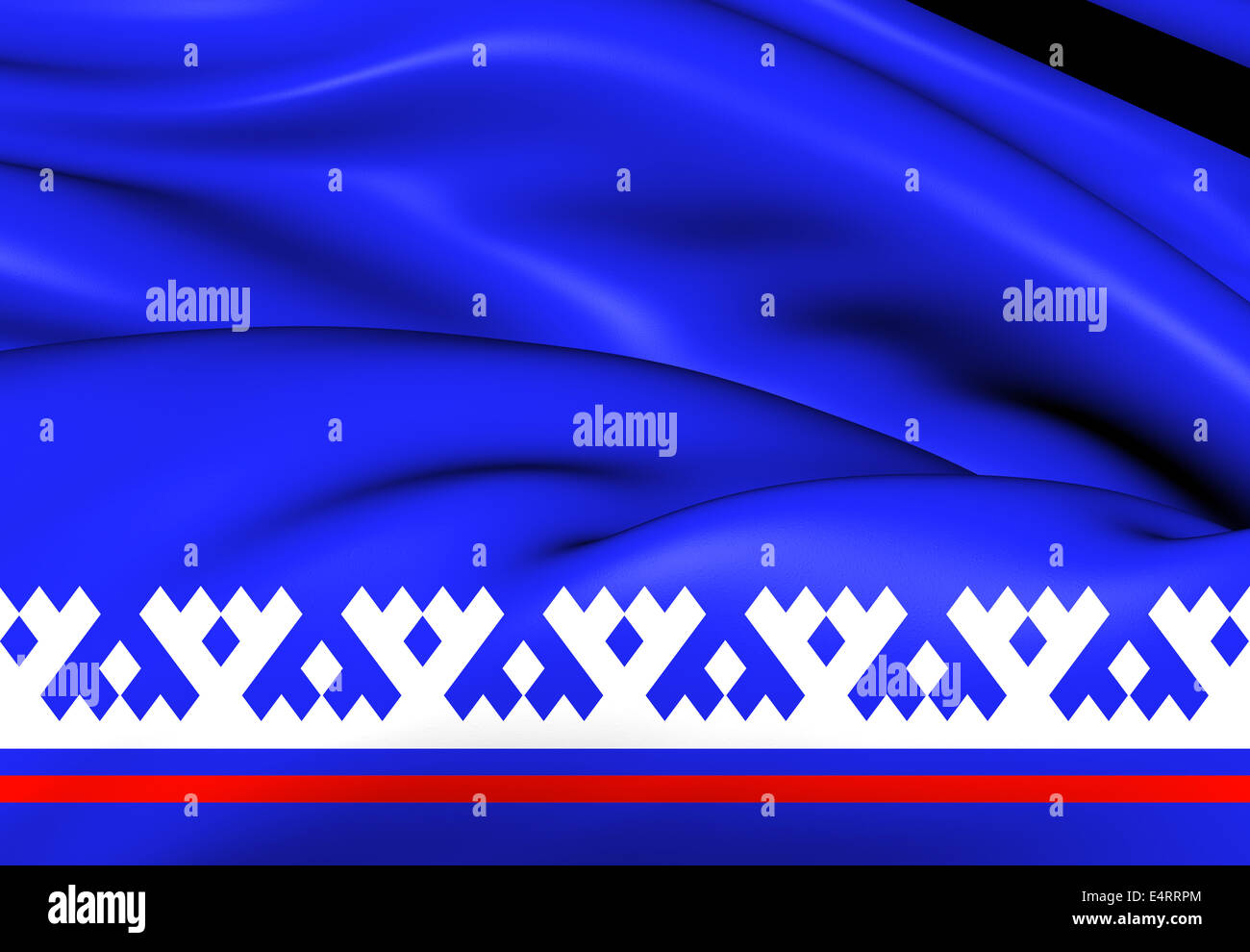 Bandiera di Yamalo-Nenets Okrug autonomo, Russia. Close up. Foto Stock