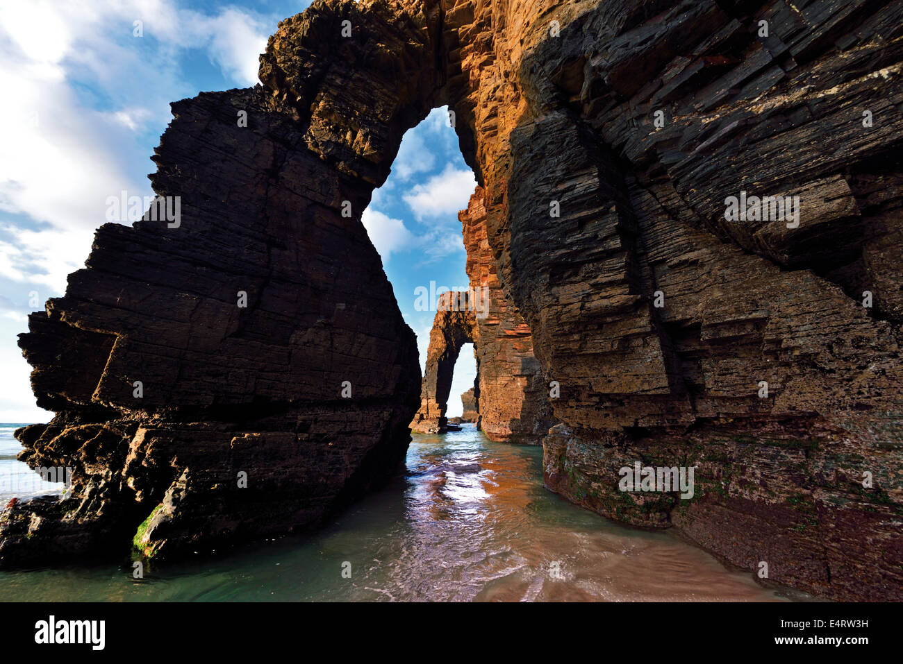 Spagna Galizia: archi di roccia a cattedrale beach Foto Stock