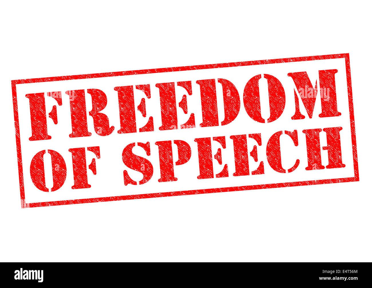 La libertà di parola rosso timbro di gomma su uno sfondo bianco. Foto Stock