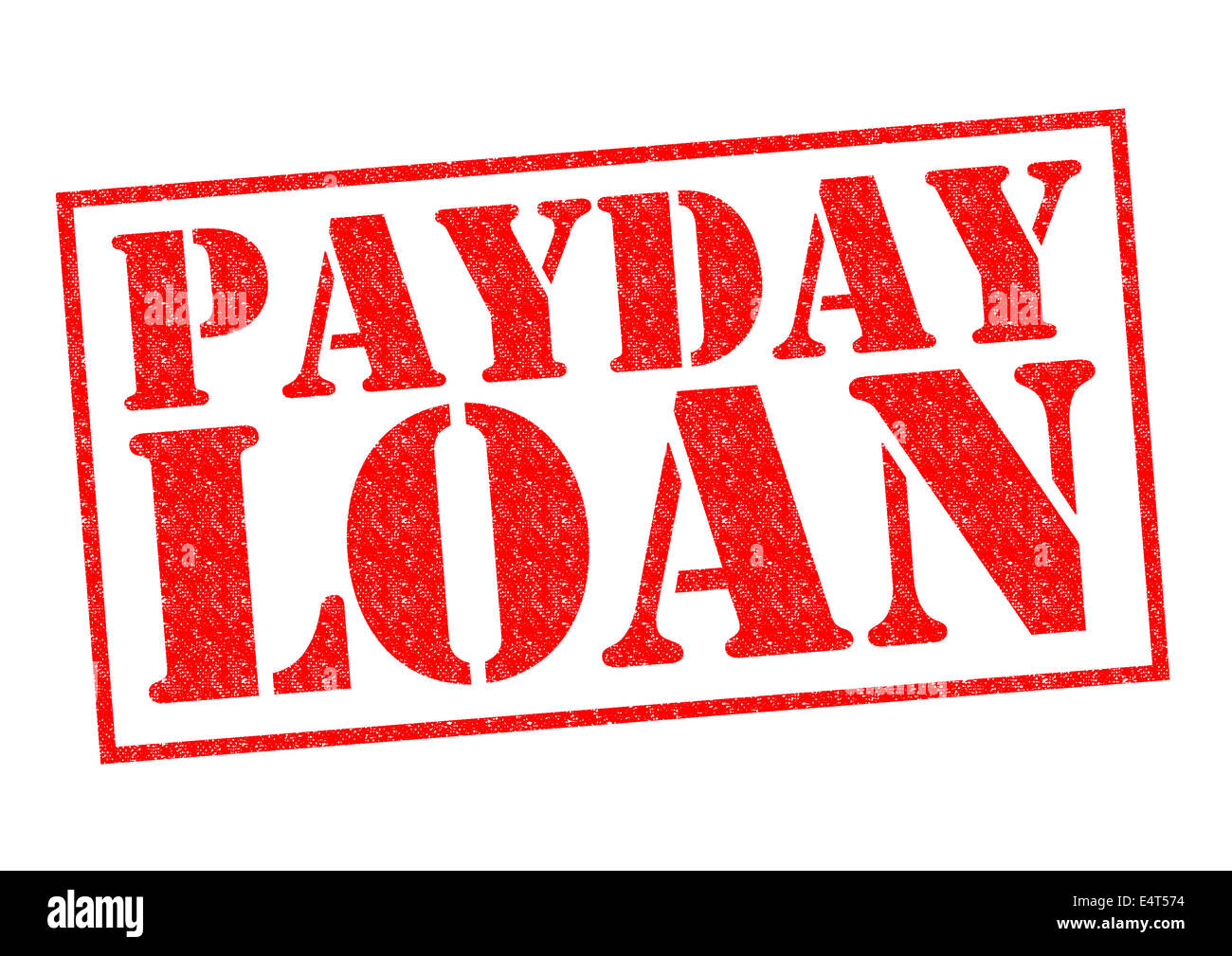 PAYDAY LOAN rosso timbro di gomma su uno sfondo bianco. Foto Stock