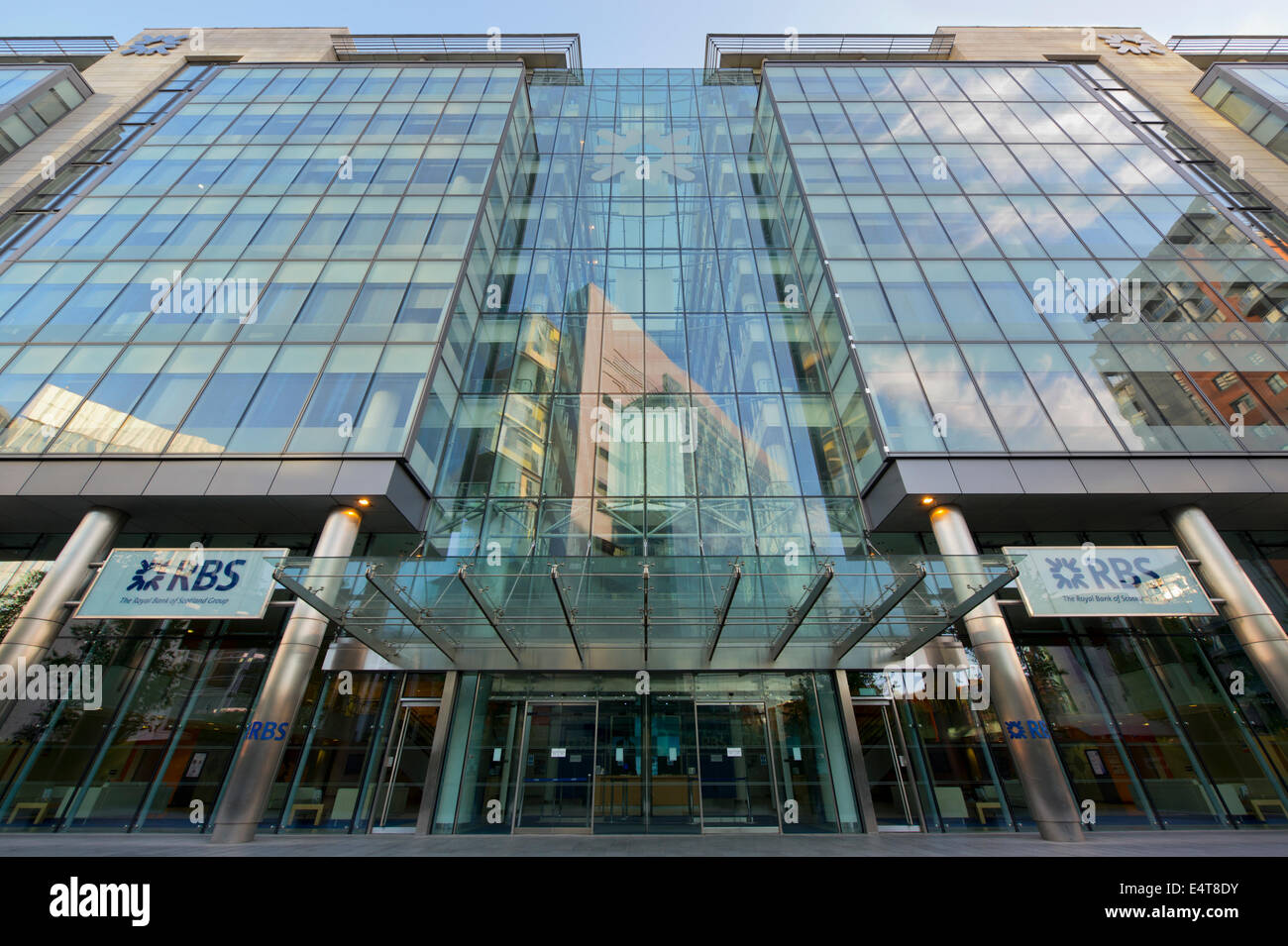 The Royal Bank of Scotland RBS è un edificio situato nella Spinningfields in Manchester. Foto Stock