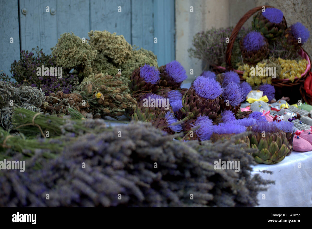 Pot-pourri di lavanda nel mercato turco Foto Stock