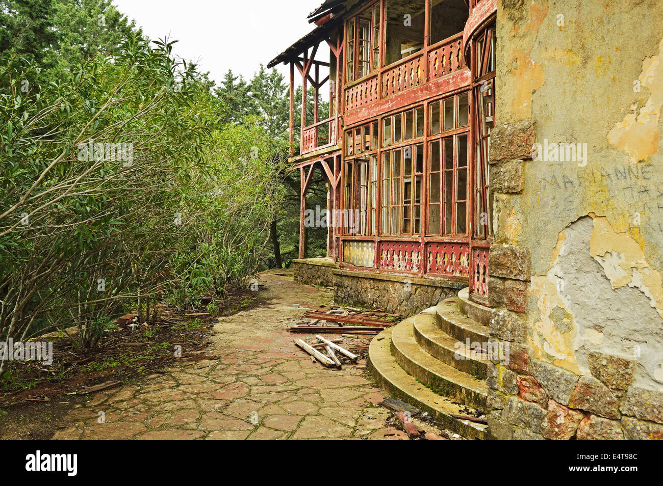 Villa Rovina di Benito Mussolini a Profitis Ilias, RODI, DODECANNESO, Mar Egeo, Grecia, Europa Foto Stock