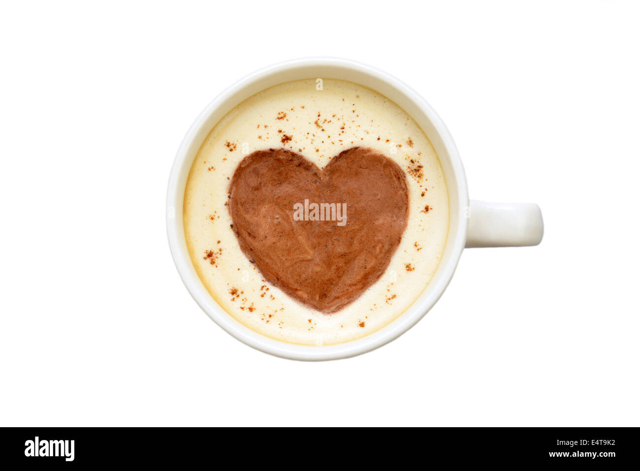 Latte art - isolato tazza di caffè con un cuore Foto Stock