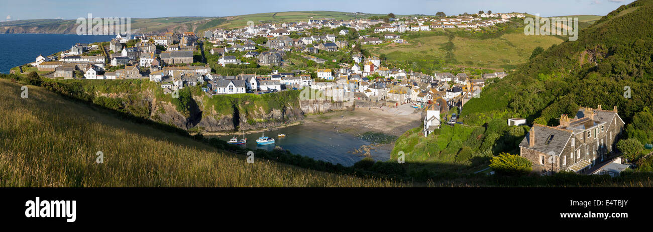 Vista panoramica su Port Isaac, Cornwall, Inghilterra Foto Stock