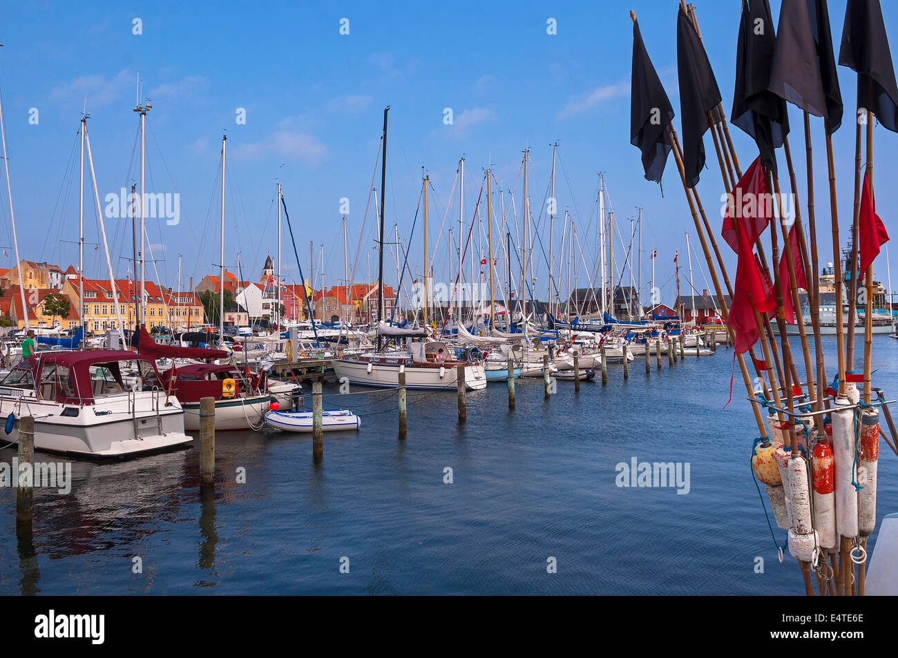 Barche in Marina, Faaborg, Fyn Island, Danimarca Foto Stock