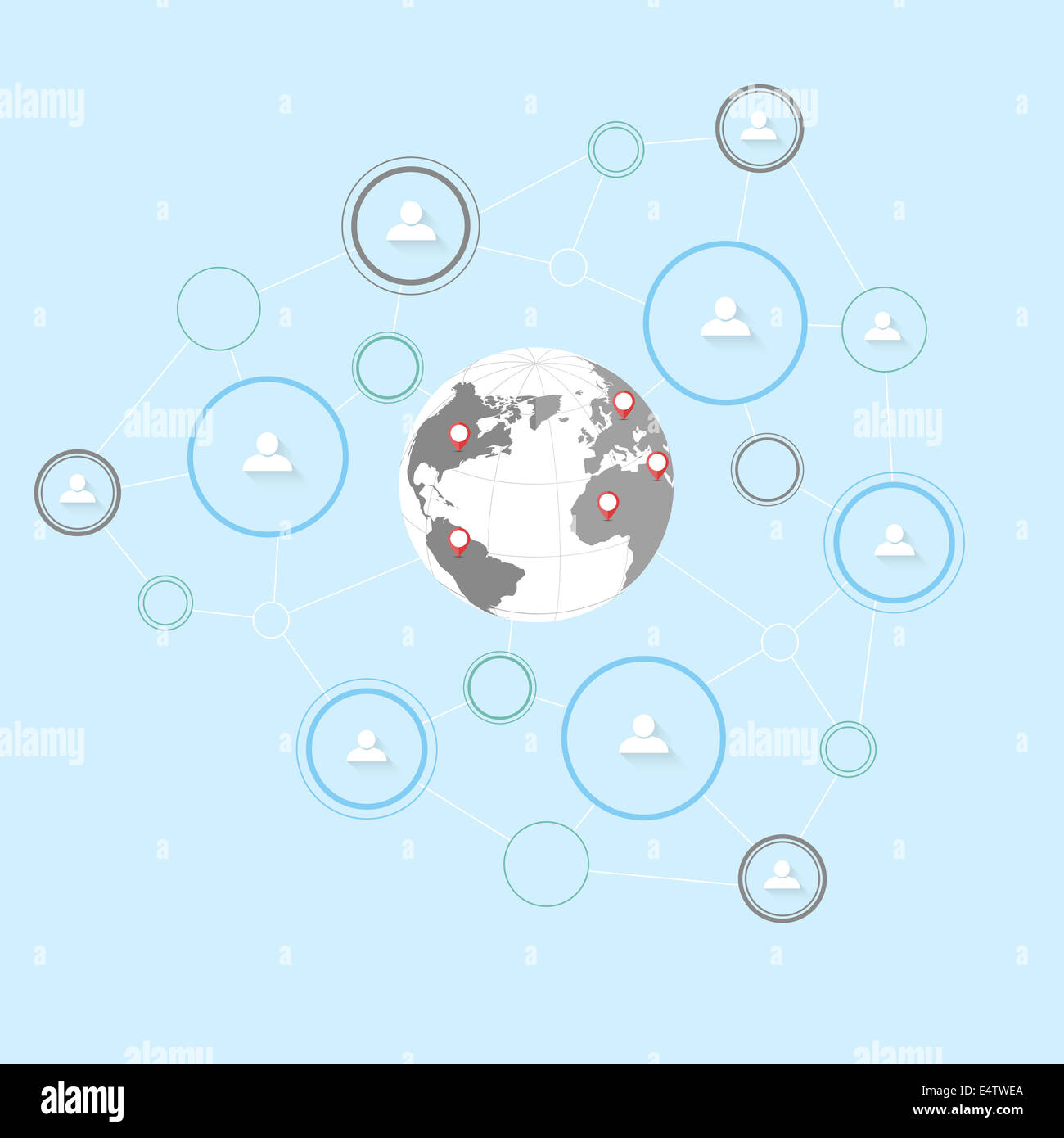 Il concetto di rete con globo Foto Stock