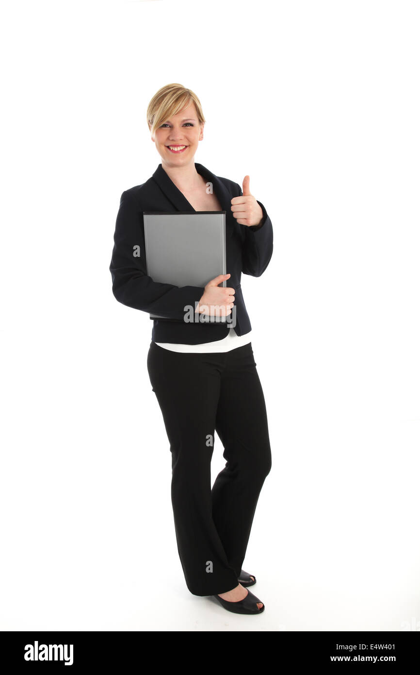 Professional donna dando un pollice in alto Foto Stock