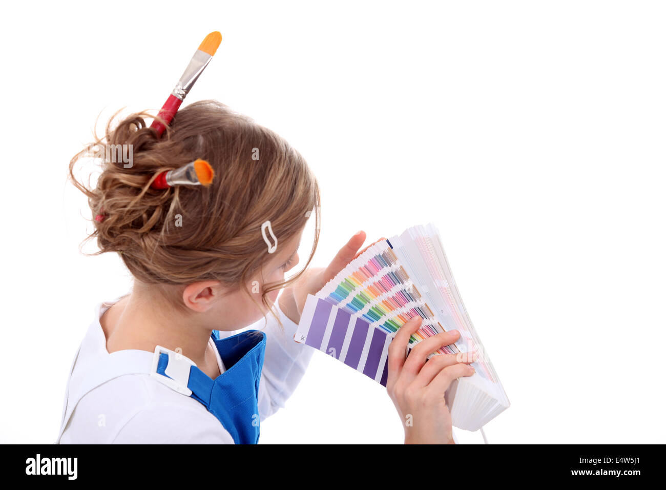 Femmina azienda Pittore grafico a colori Foto Stock