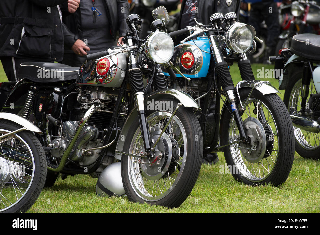 BSA cafe racer motocicli a Cassington, Oxfordshire, Inghilterra Foto Stock