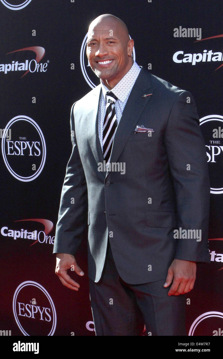 Los Angeles, California, USA. 16 Luglio, 2014. DWAYNE JOHNSON assiste ESPY Awards 2014 presso il Nokia Theatre LA LIVE. © TLeopold/Globe foto/ZUMA filo/Alamy Live News Foto Stock