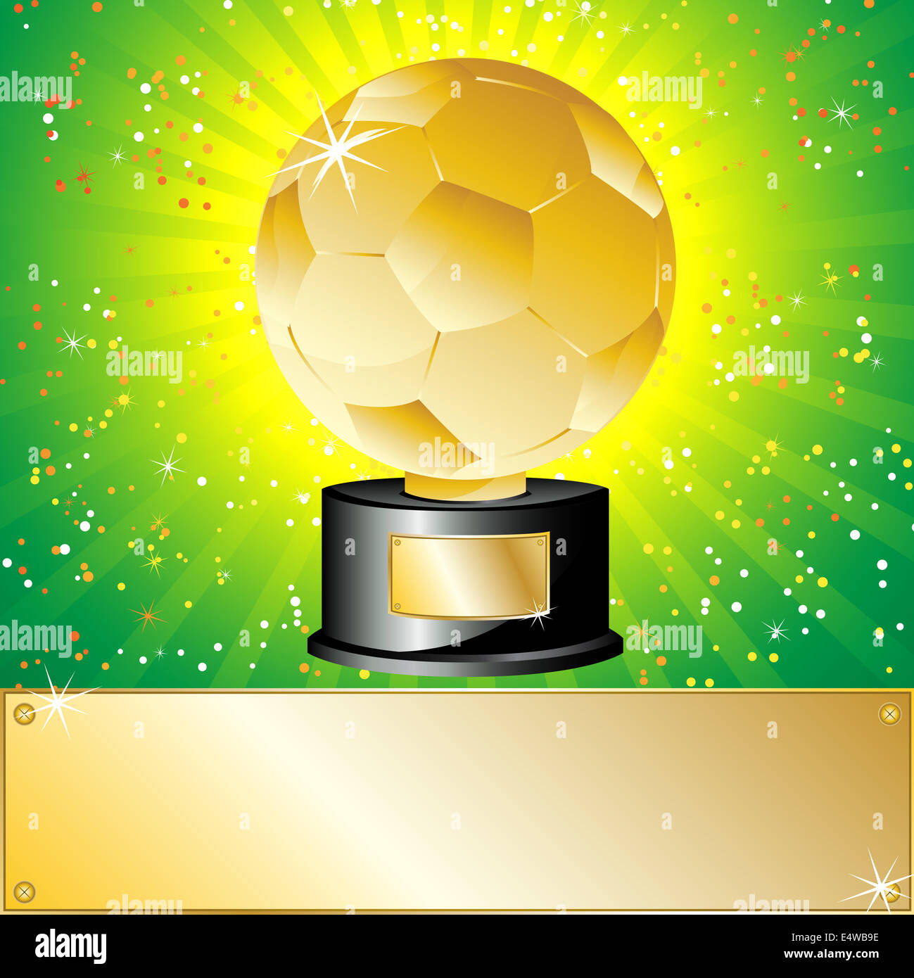 Biglietto di auguri per compleanno, oro dorato, calcio, calcio, sport