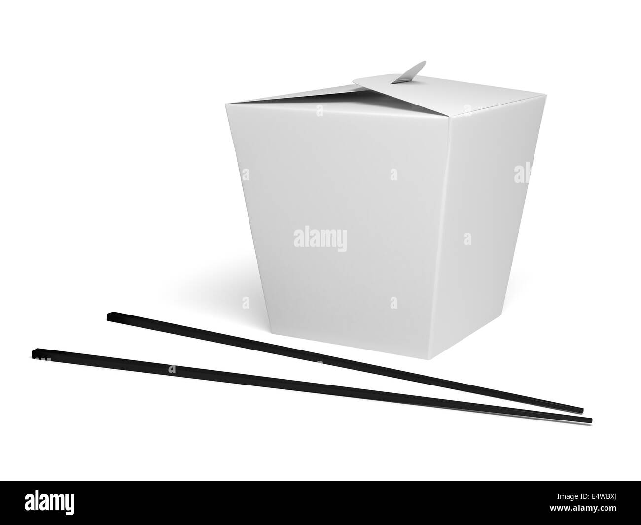 Cibo cinese box con sfondo bianco Foto Stock