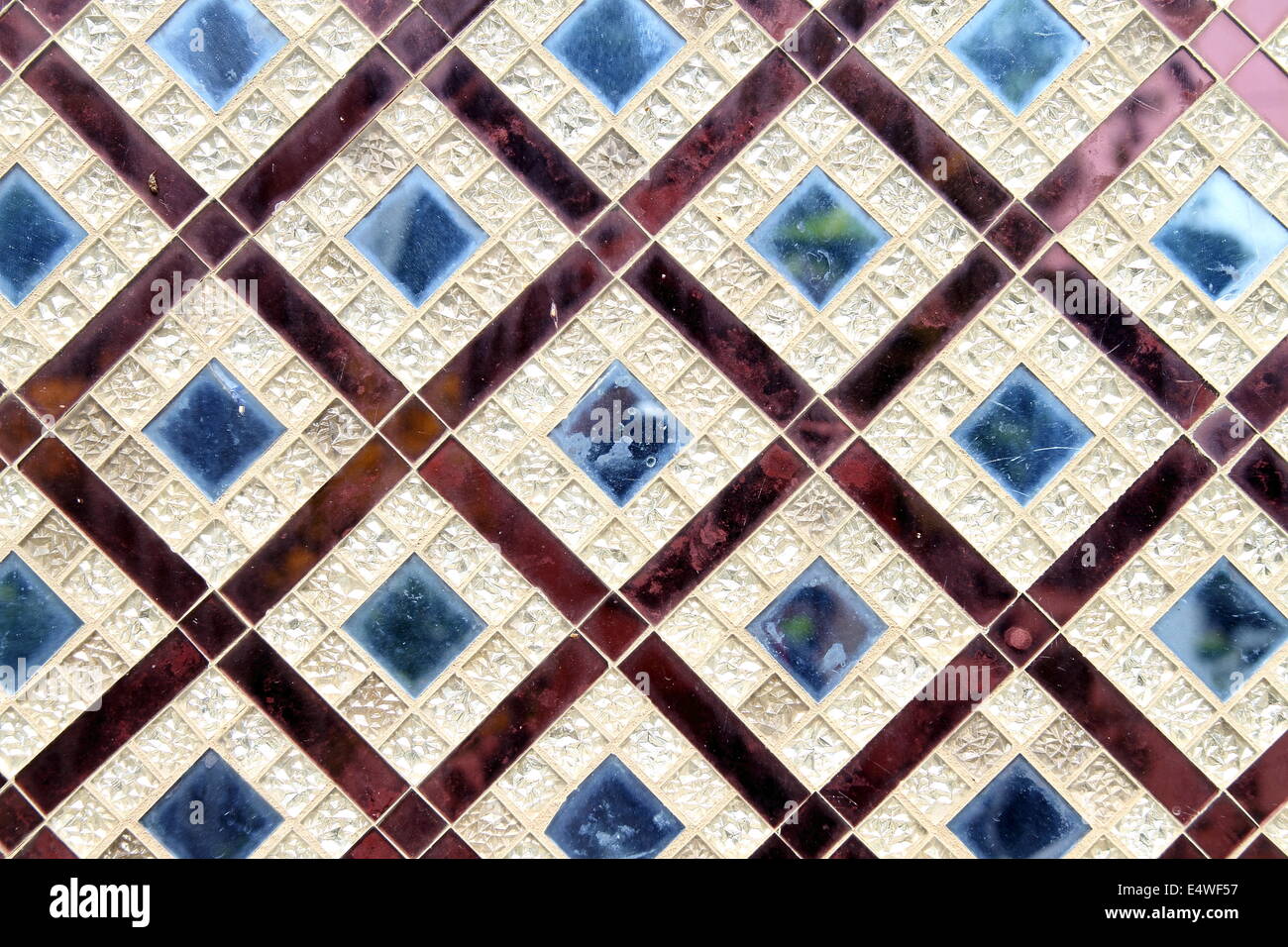 Square pattern di antiquariato Foto Stock