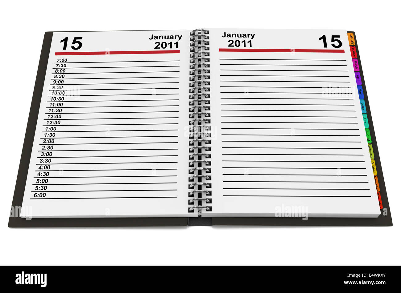 Organizer per 2011 anno su bianco Foto Stock