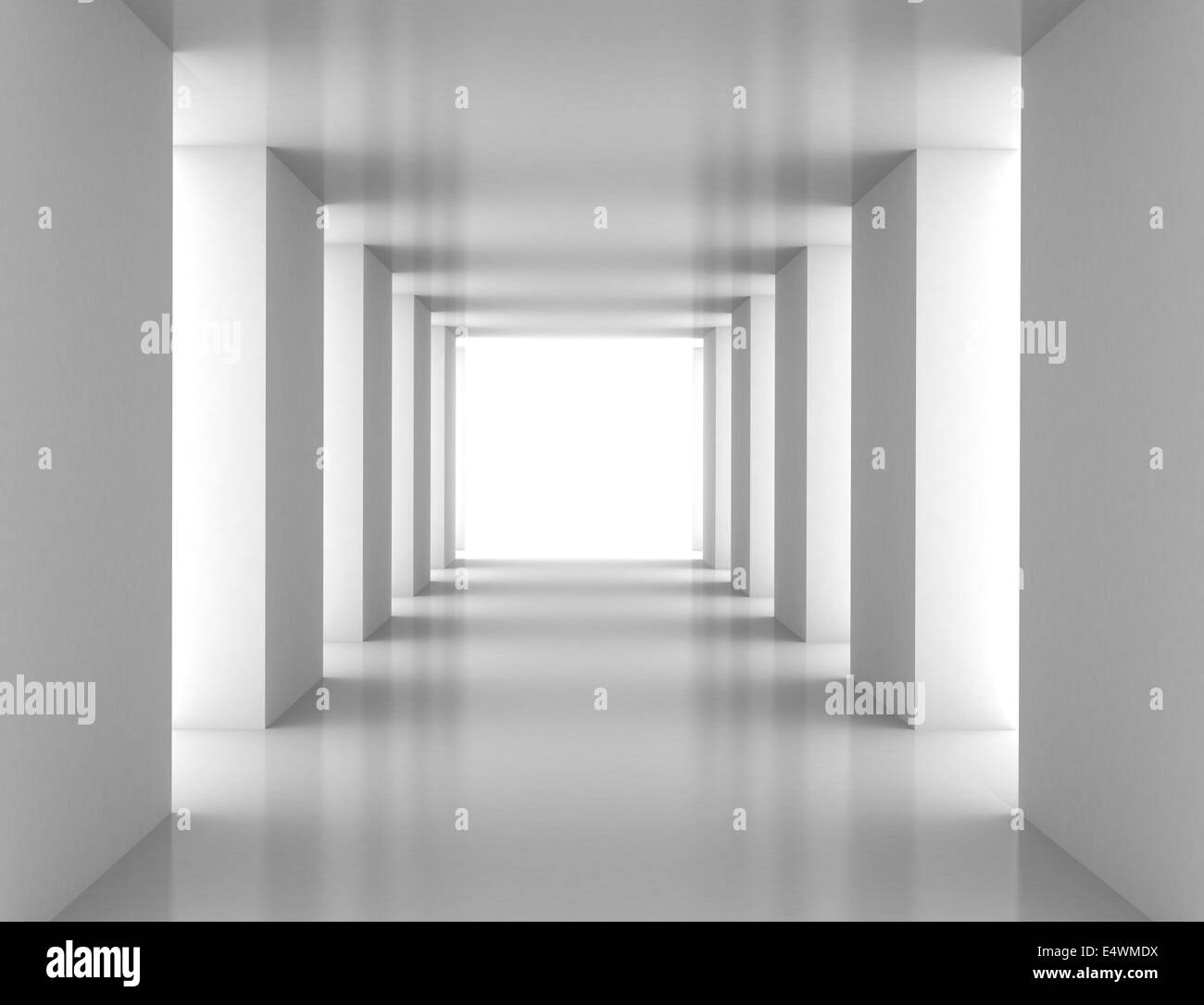 Tunnel con muro bianco Foto Stock