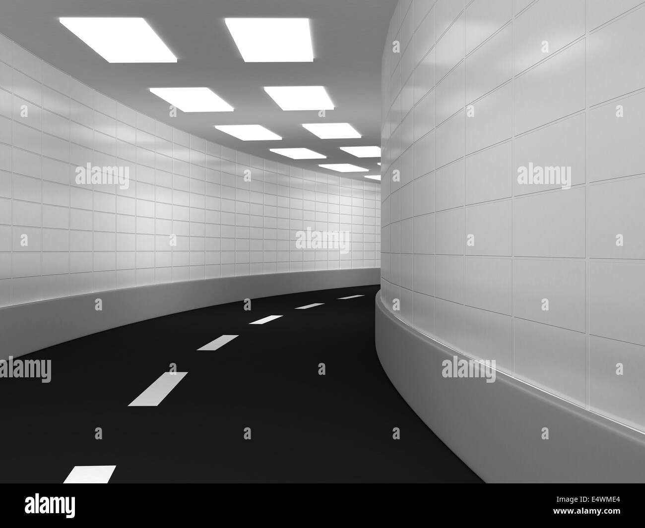 Tunnel con muro bianco Foto Stock