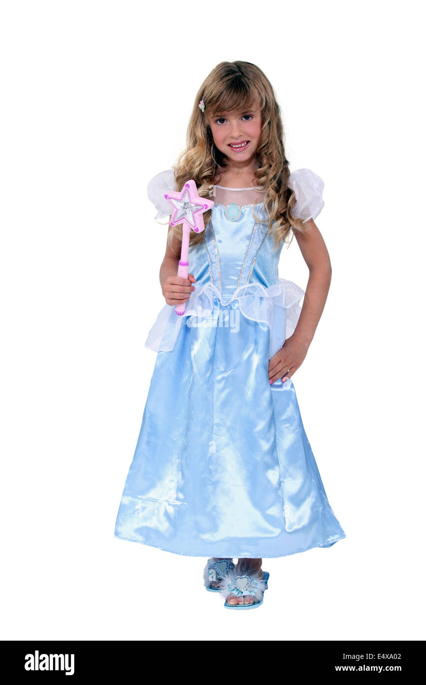 Ritratto di una bambina con costume Foto Stock